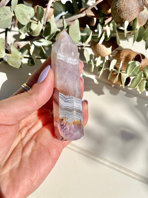 Amethyst X Crazy Lace Agate Point