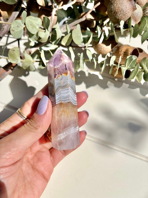 Amethyst X Crazy Lace Agate Point