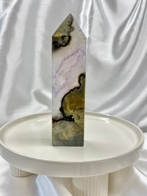 Volcanic Agate X Amethyst Tower