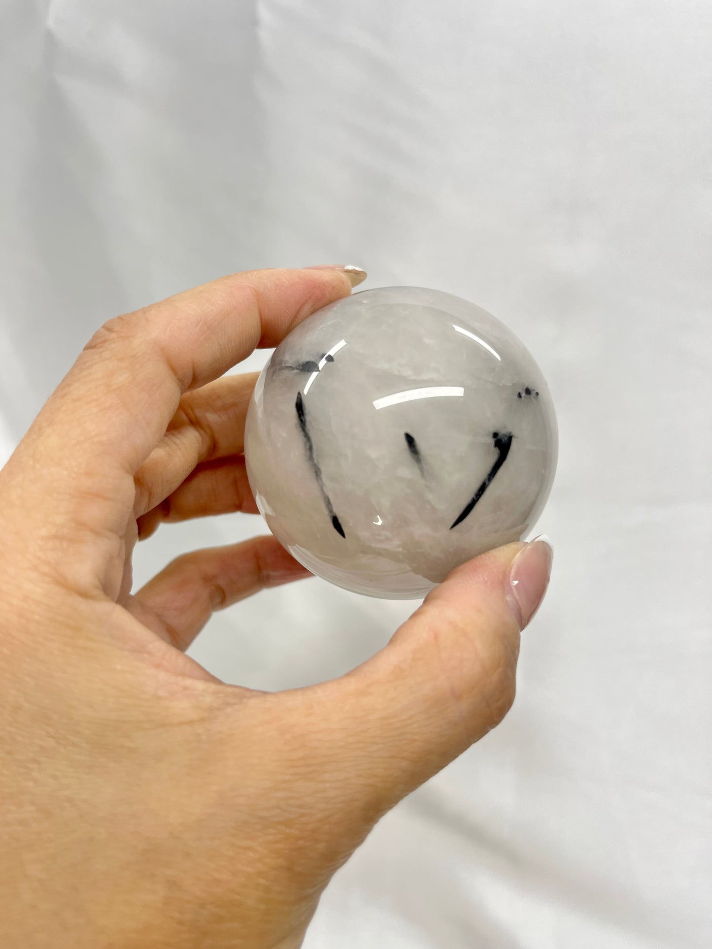 Tourmaline Rutile Quartz Sphere