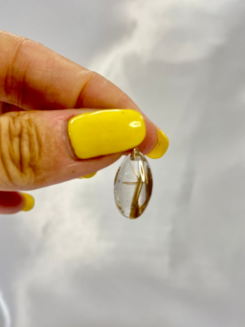 Gold Rutile in Quartz Pendant (gold)