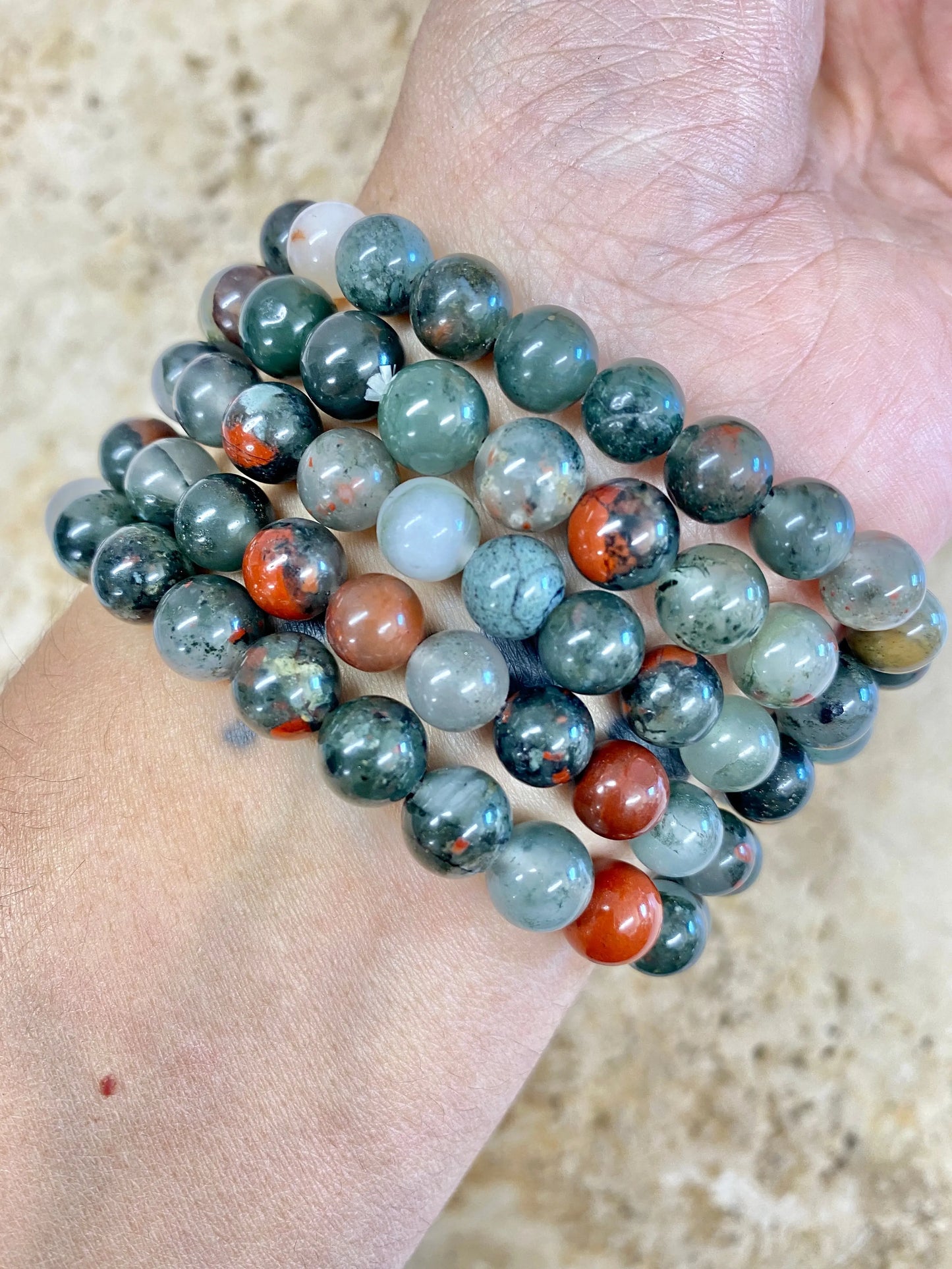 African Bloodstone Bead Bracelet (Small) Anima Collective