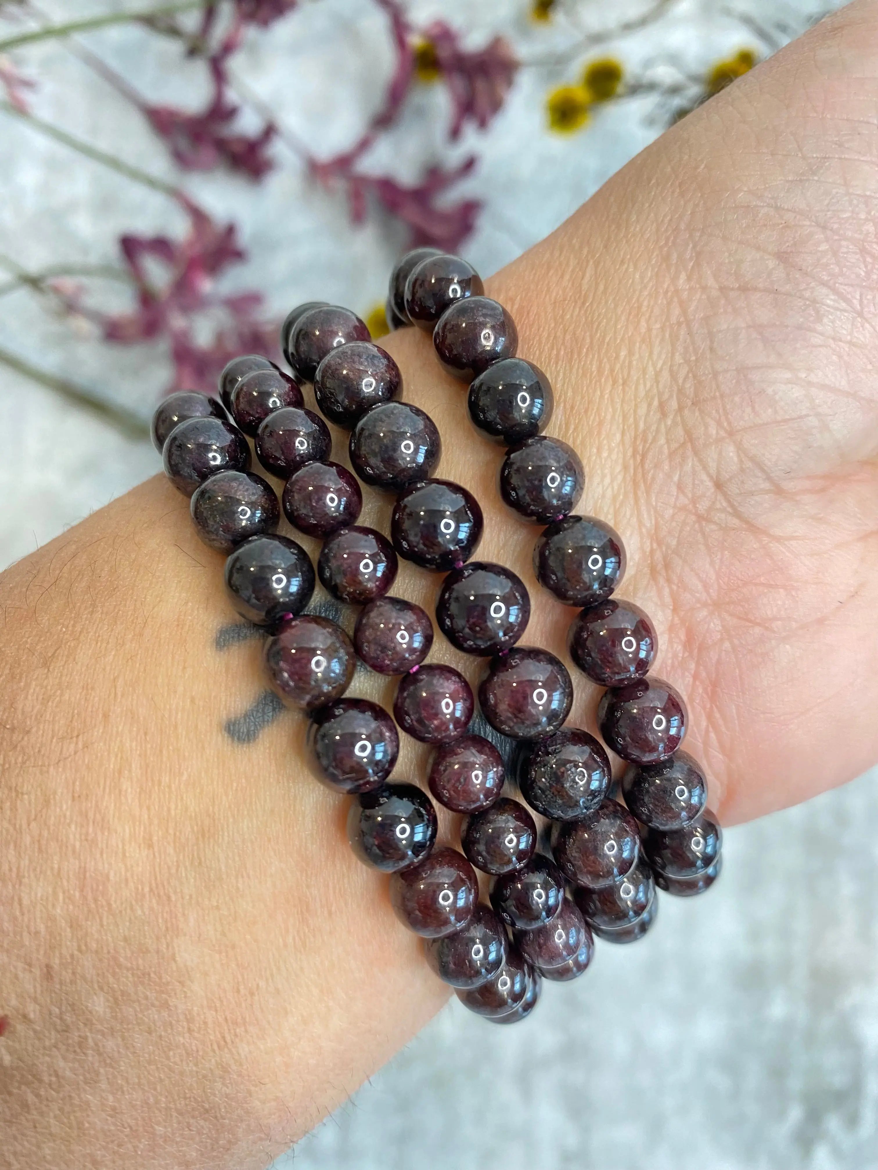 Garnet bead outlet bracelet