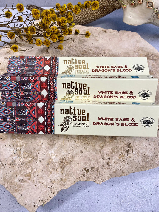 Native Soul White Sage & Dragon's Blood Incense Sticks Anima Collective